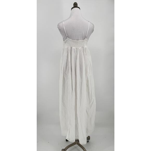 Free People Intimately White Gauze Cotton Long Nightgown Slip Dress Sz M - Picture 4 of 8